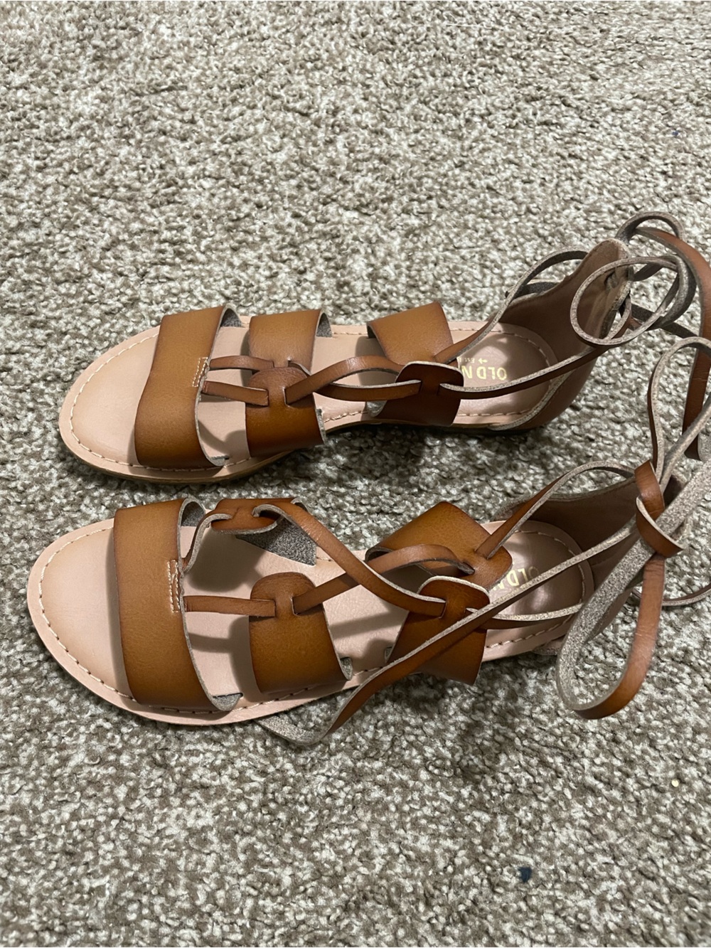 Old Navy brown gladiator sandals, size 6